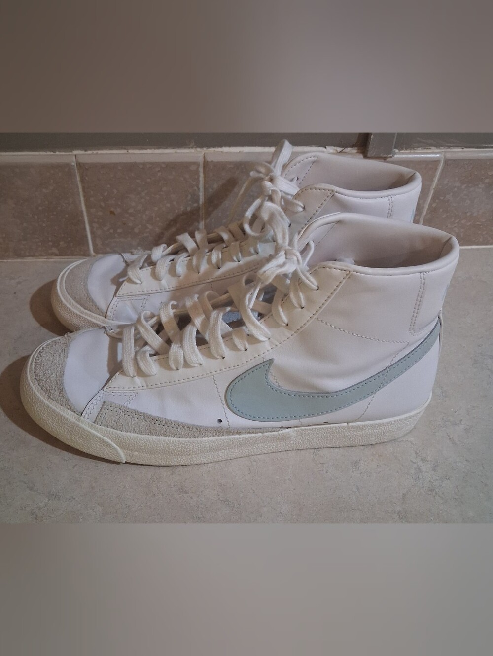 Nike Blazer Mid '77 Vintage sneakers, grey suede toe overlays 9.5